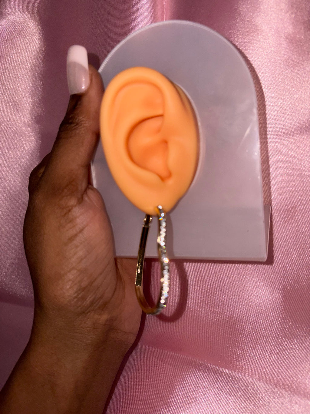 Gold Heart Double Hoop Earrings