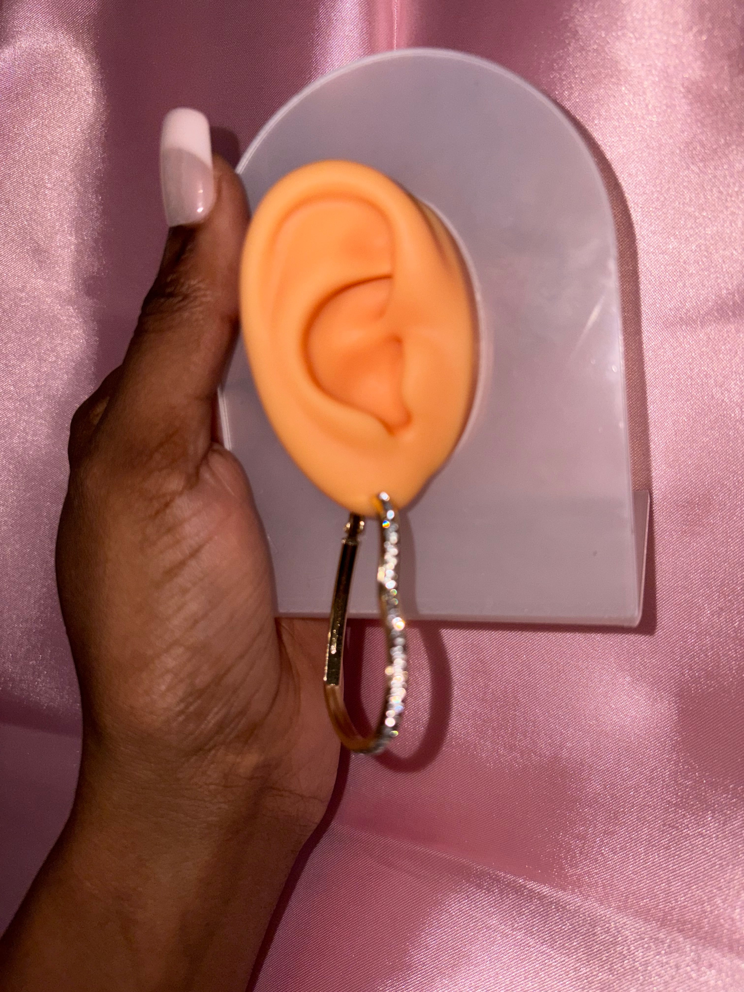 Gold Heart Double Hoop Earrings