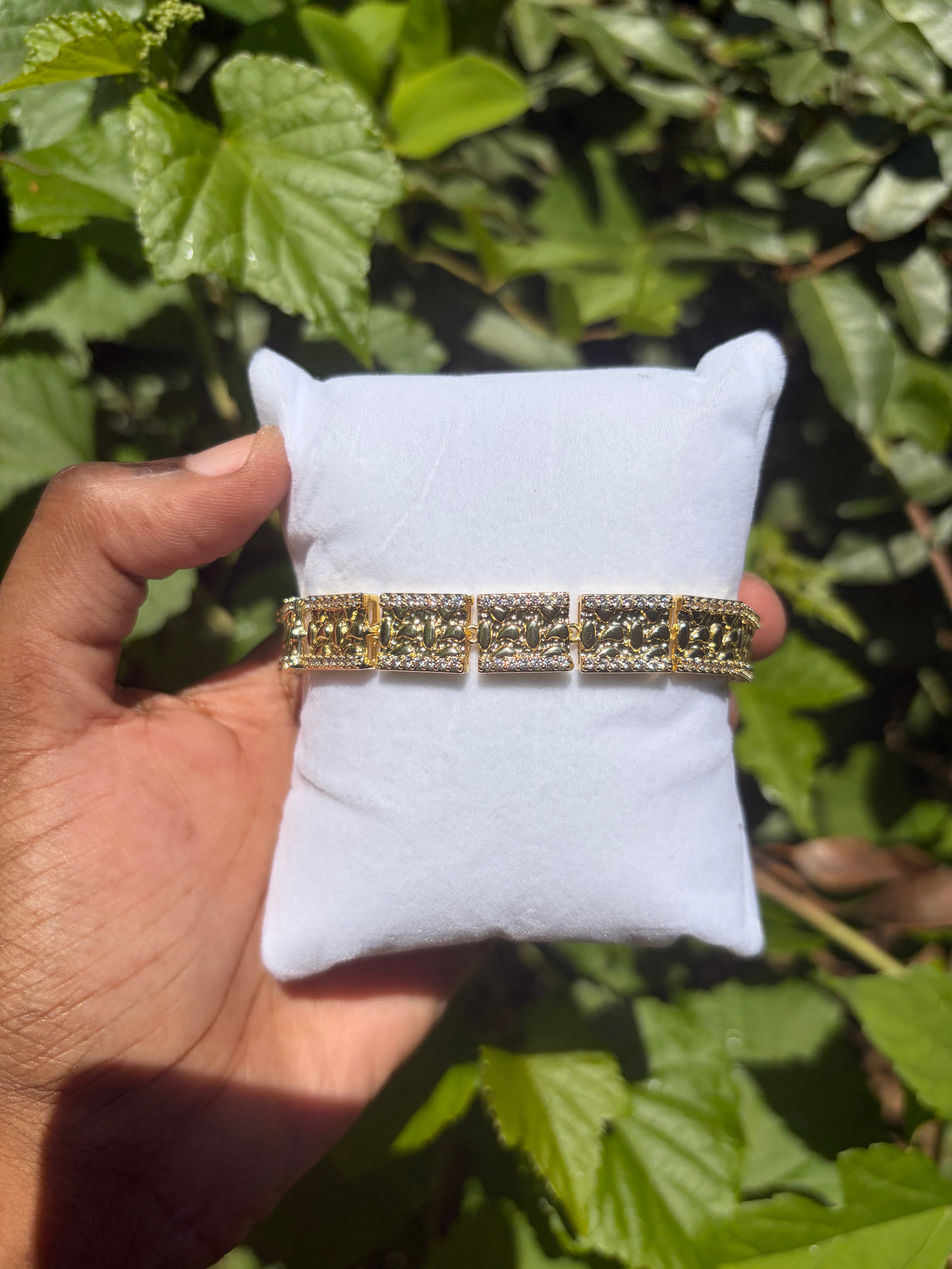 Gold Filled CZ Nugget Bracelet