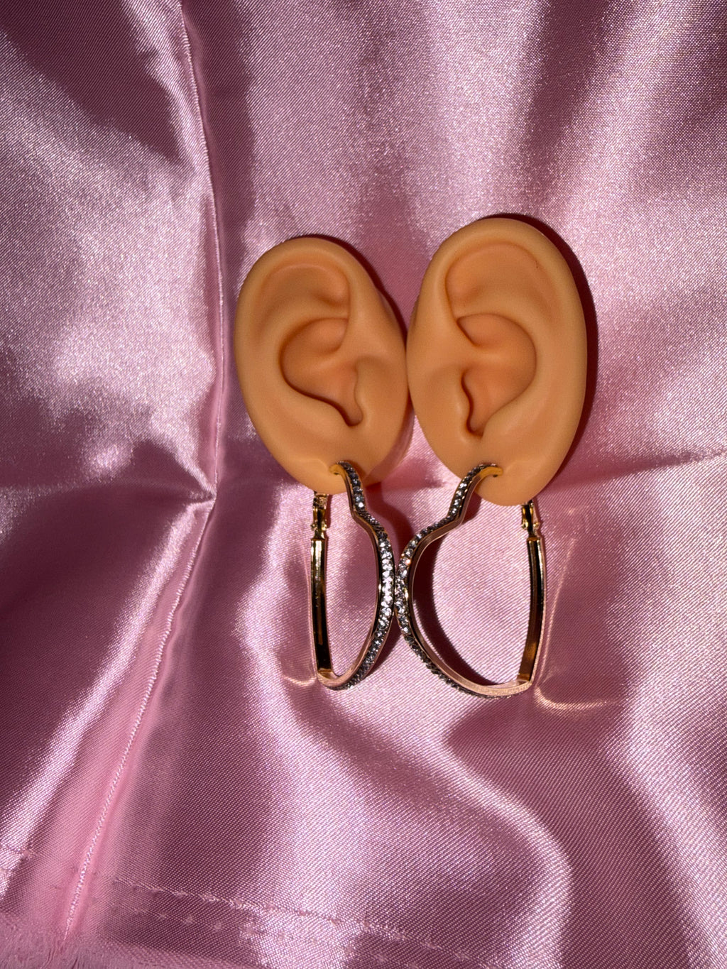 Gold Heart Double Hoop Earrings