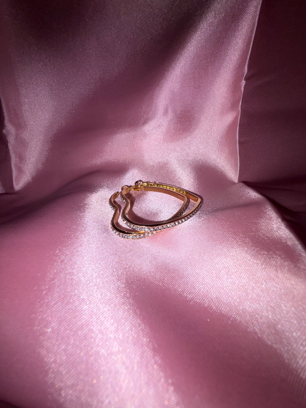Gold Heart Double Hoop Earrings