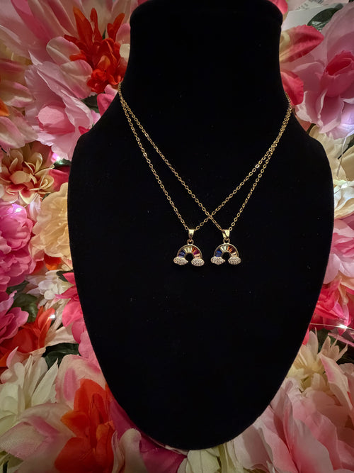 18k Gold Plated Rainbow Pendant Necklace